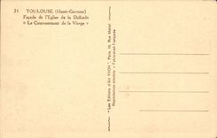 Toulouse - Facade de l'Eglise de la Dalbade - Le Couronnement de a Vierge - CPA 