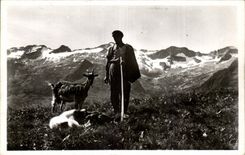 Luchon - Superbagneres - the Shepherd - 1800m - goat - goat CPA