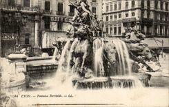 Lyon - Bartholdi Fountain - CPA