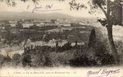 Lyon - Sight of Gold Mount - catch of the Gay Restaurant - CPA