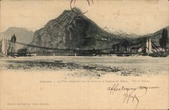 Grenoble - the Suspended bridge on Drac and the Helmet of Neron - CPA