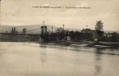 Saint Rambert auf dem Loire - Anblick der Brucke und der Boote - CPA