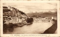 Grenoble - View of the Forts and the Alpine range - CPA