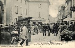 St Vallier on the Rhone - Market - Place of the Market and Main street CPA TOP