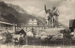 Chamonix - Statue de H B de Satissure CPA (lunette d'astronomie)