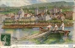 Evian les Bains - Les Bains D' Evian and the Splendid Hotel - boat - boat - CPA