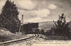 Aix les Bains - Train arriving at the Summit of the Revard Mount - - CPA