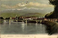 Grenoble - the Isere and the Alpine range CPA