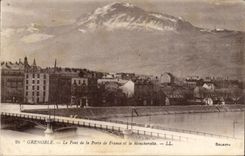 Grenoble - the Bridge of the Gate of France and Mouchrotte - CPA