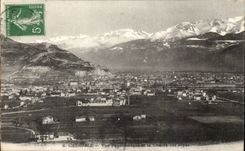 Grenoble - Panoramic View and the Alpine range CPA