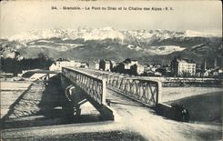Grenoble CPA the bridge of Drac and the alpine range