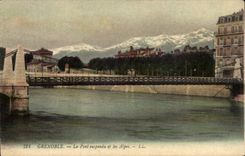 Dauphine CPA Grenoble the suspended bridge and the Alps