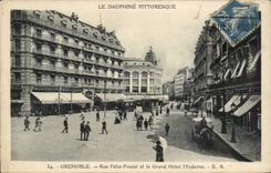Dauphine CPA Grenoble street Felix Poulat and the large modern hotel
