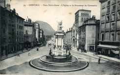 Grenoble CPA Places Notre Dame the church and the monument of the centenary