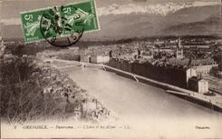 Grenoble CPA Panorama Isere and the Alps