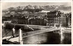 Grenoble CPA the new bridge of fere suspended and it the alpine range