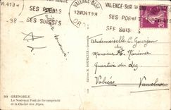 Grenoble CPA the new bridge of fere suspended and it the alpine range