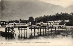 Surroundings of Grenoble CPA the 4th regiment of the genius on the isere (militaria)