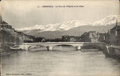 Grenoble CPA the bridge of the hospital and the Alps