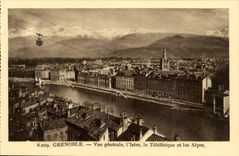 Grenoble CPA View Isere the teleferic and the Alps