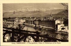 Ansicht Isere Grenoble-CPA das teleferic und die Alpen