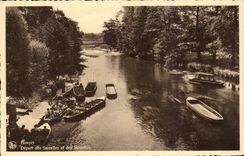 CPA Belgium Belgie Houyet Departure of Sarcelles and the Gulls (boat)