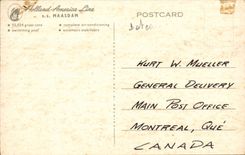 CPA Holland America Line S Maasdam (steamer)