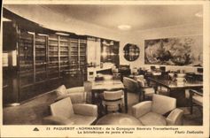 CPA Normandy Steamer of the Transatlantic General Company the library of the wintergarden (steamer library)
