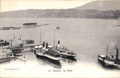 CPA Geneva the roads (Swiss boat boat)