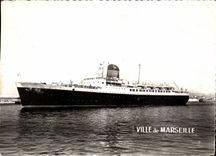 MODERN CARD Steamer Town of General Marseilles Co Transtlantique