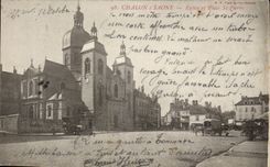 Trawl-net on the Saone - Church and Place St Pierre - CPA