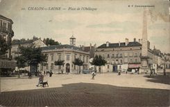 Trawl-net on the Saone - Place of the Obelisk - CPA