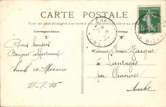 Pougues Water - Post office building and Telegraph - Bicycle - CPA