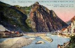 Tal von Vesubie - der Plan des VAr und das Dorf von Bonson CPA