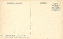 The Dimension of Azure - Cape d' Antibes - Eilenroe Villa - Allee of Palm trees - CPA