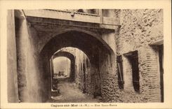 Cagnes on Sea - Street Under Bar - CPA