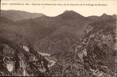 Levens - Sight of the Confluence of the VAr of Vesubie and the Village of Bonson - CPA