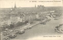 Nantes - Quays and the City taken of the Transporter - CPA