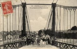 Ancenis - Sight View of the Suspension Bridge - CPA