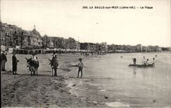 La Baule on Sea CPA the beach (ass donkey)