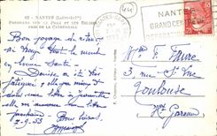 Nantes MODERN CARD Panorama on the bridge and ls churches taken of the cathedral