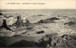 Saint Nazaire CPA the rocks of the Ville beach be Martin
