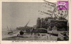 Pornic CPA the exit of the port and the old castle