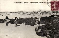 Pornichet CPA View of the beach taken of the rocks