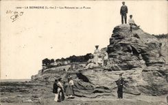 Bernerie CPA Felsen des Strandes