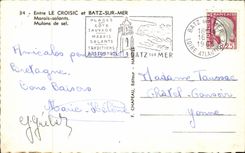 Zwischen CRoisic und Batz auf Meermodernen KARTEN-Salzwasser Sumpfen Mulons salzen