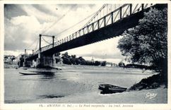 Ancenis CPA the suspended bridge At the Ancenis bottom