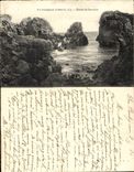 Pouliguen Two Part Card the port has low tide and Details Rocks