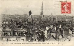 CPA Nantes Panoramic View on the districts Saint Nicolas and Sainte Cross