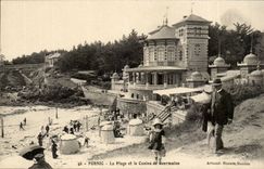 Pornic CPA the beach and the casino of Gourmalon